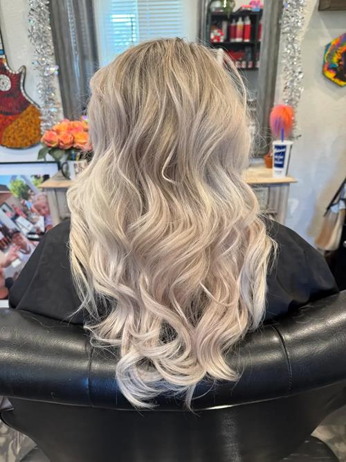 Hair Extensions photo, Denver Colorado. After years of at home, on her roots alone, we rescued the s(..)